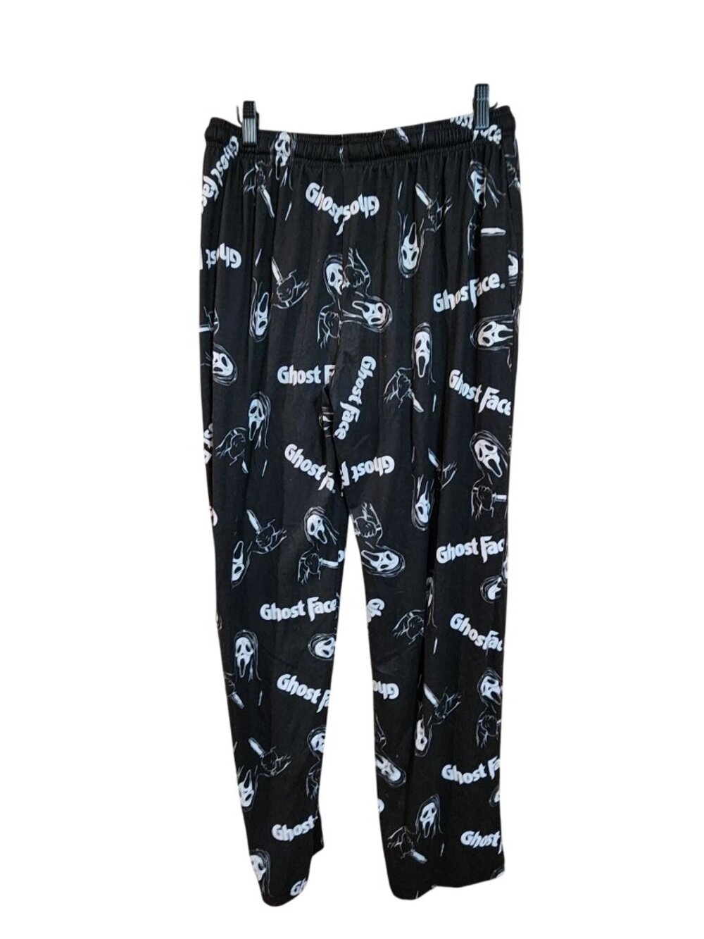 Ghost Face Sleep Pants Black & White Ghost Print Mens S - Picture 2 of 4